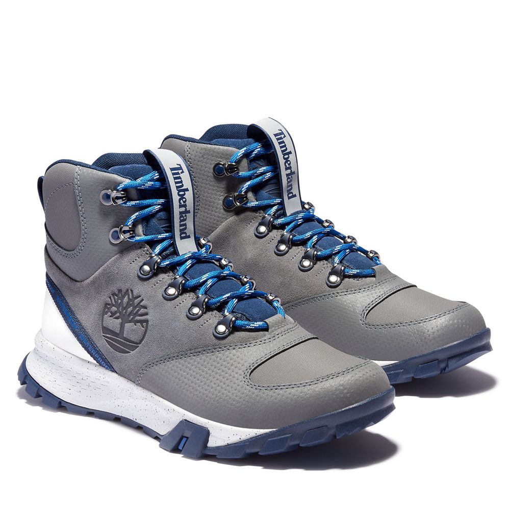 Botas de Montaña Timberland Argentina Hombre - Garrison Trail Waterproof Altas - Gris/Azules - MJBNS